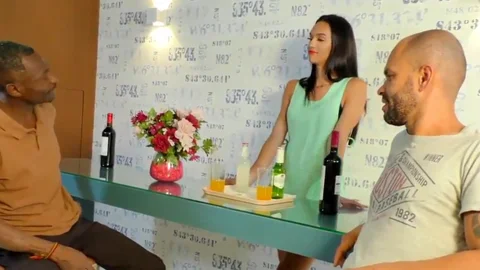 young TS Waitress Gabrielly Ferraz receives A unprotected Double anal By concupiscent Patrons