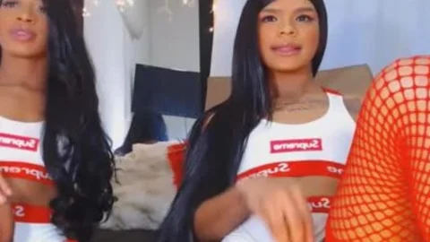 Twin tranny Giving Each Other A sexy handjob