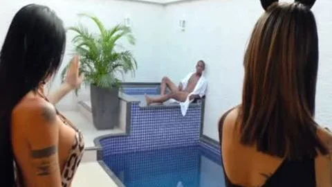 wicked ladyboys Nicolly Pantoja And Vitoria Neves Lure A lad Into sofa