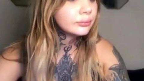big boobs shelady With Full Tattoos Wanks Hard On web camera