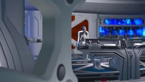 3d Alien Dickgirl bonks A kinky ebon In The Space Station