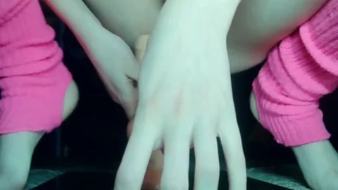 Jessica Bloom Riding Monster Dildos - Multiple butthole Orgasms In Chastity