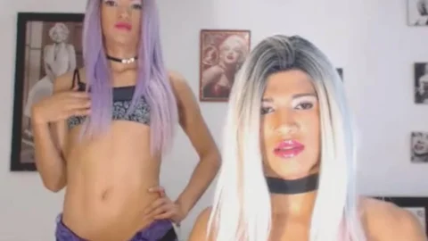 Two delicious lady-man Jerking And butthole nailing
