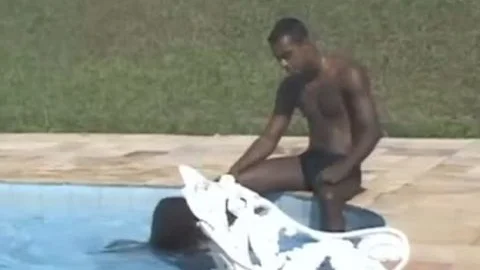Fabiola With Andre Garcia In The Pool
