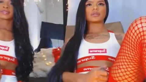 Twin tgirl Giving Each Other A tasty cook jerking