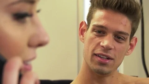 Devils TGirls: Jenna Gargles next to pierced Michael DelRay