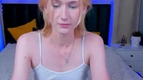 19yo blond Russian ladyman beauty Sucks dildo On cam