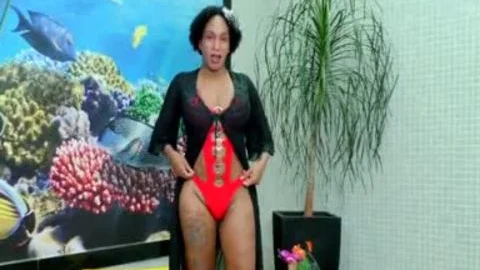 TS Granny Adrieli Pinheiro Self Sucks Her thick Horse jock And Cums In face hole