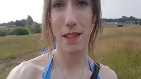 Outdoor ass In My Summer suit; Public No panties Finger bang