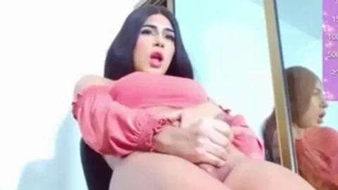 sleazy latina legal age teenager Trans honey Jerks Off Her enormous ramrod
