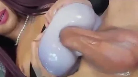 long Haired Transgirl With Tattoos Masturbates With horny dildo On web camera