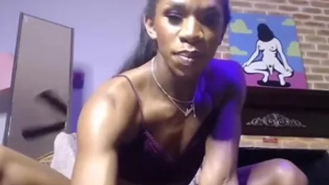 Epic ebony tgirl Foot Self sucking cam By