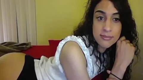 pretty Petite young lady-man Cums Hard From Her Disprorportionately Large penis