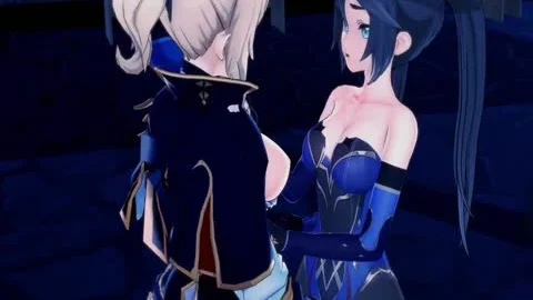 Futa Jean Eats pussy before fucking Mona doggystyle With Her gigantic cock - Genshin Impact Futanari hentai.
