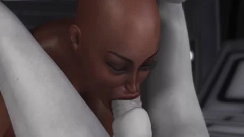 3d Alien Dickgirl pounds A gorgeous black serf In Space Station