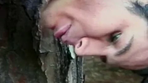 large Load gets Blown On brunette ladyboy Penelope Jolie's shlong After Boyfriend bonks Her ass In Woods