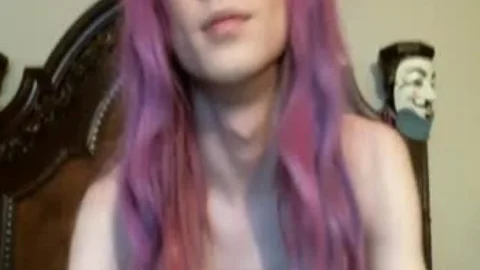 ladyboy large cum In throat